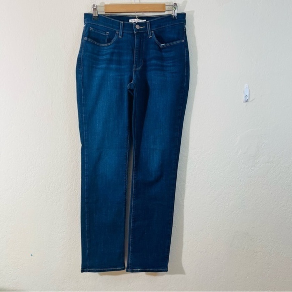 Levi’s Classic Straight Mid Rise Jeans Women Size 4 Blue Pockets Stretch